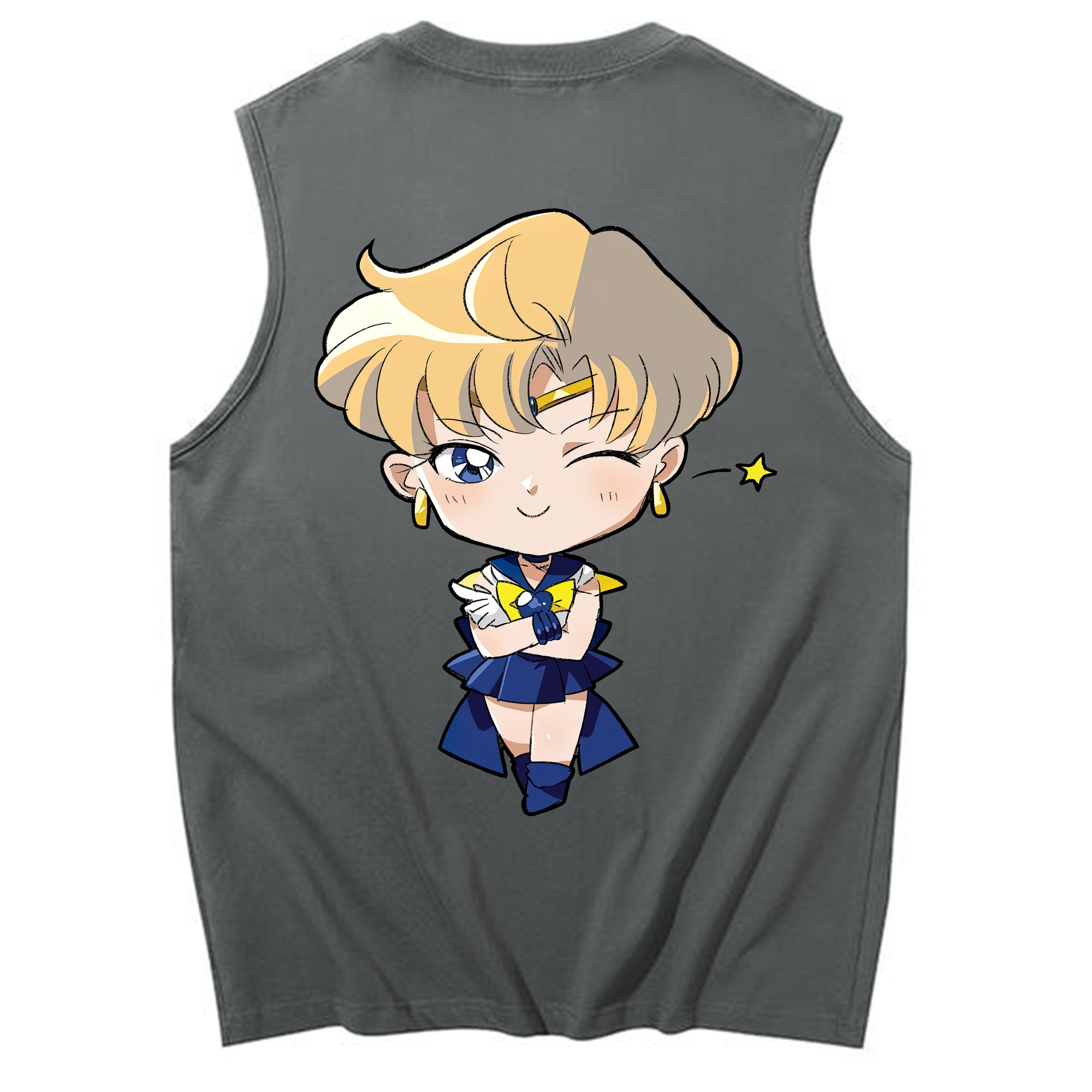 （画像用） 美少女戦士セーラームーン 天王はるか Sailor Moon Tenoh Haruka コットン100％タンクトップ（背面プリント）